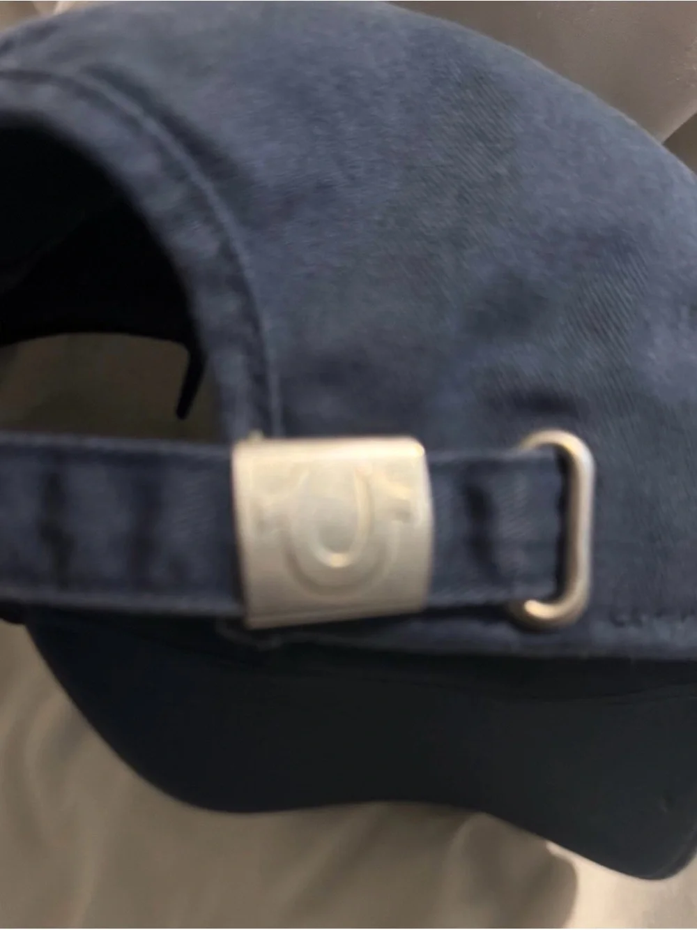 True Religion Navy Embroidered Buddha Face Baseball Hat